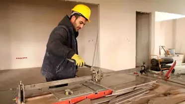 Isıtıcılarla donatılmış inşaat sahası