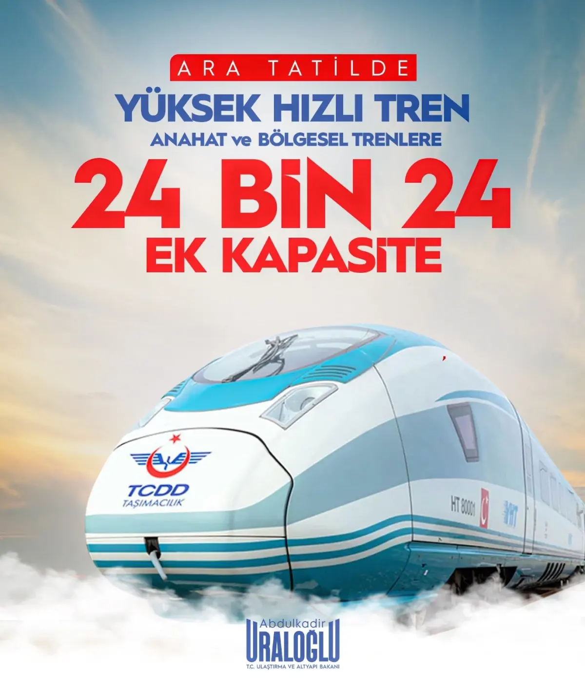 Ara Tatilde YHT Seferlerine Ek Kapasite: Bakan Uraloğlu Açıklıyor