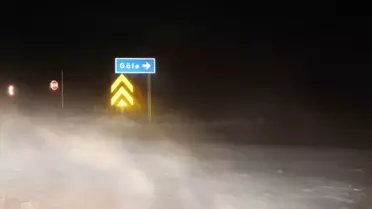 Kars‑Göle yolunda temizlik ekipleri