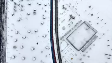 Drone ile Kayseri kar ve sis görüntüsü