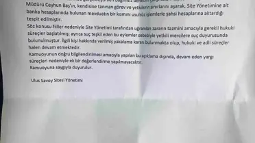 Ulus Savoy Sitesi'nde 1 Milyon Dolar Şüpheli Transfer: Eski Müdür Ceyhun Baş Sorgulanıyor