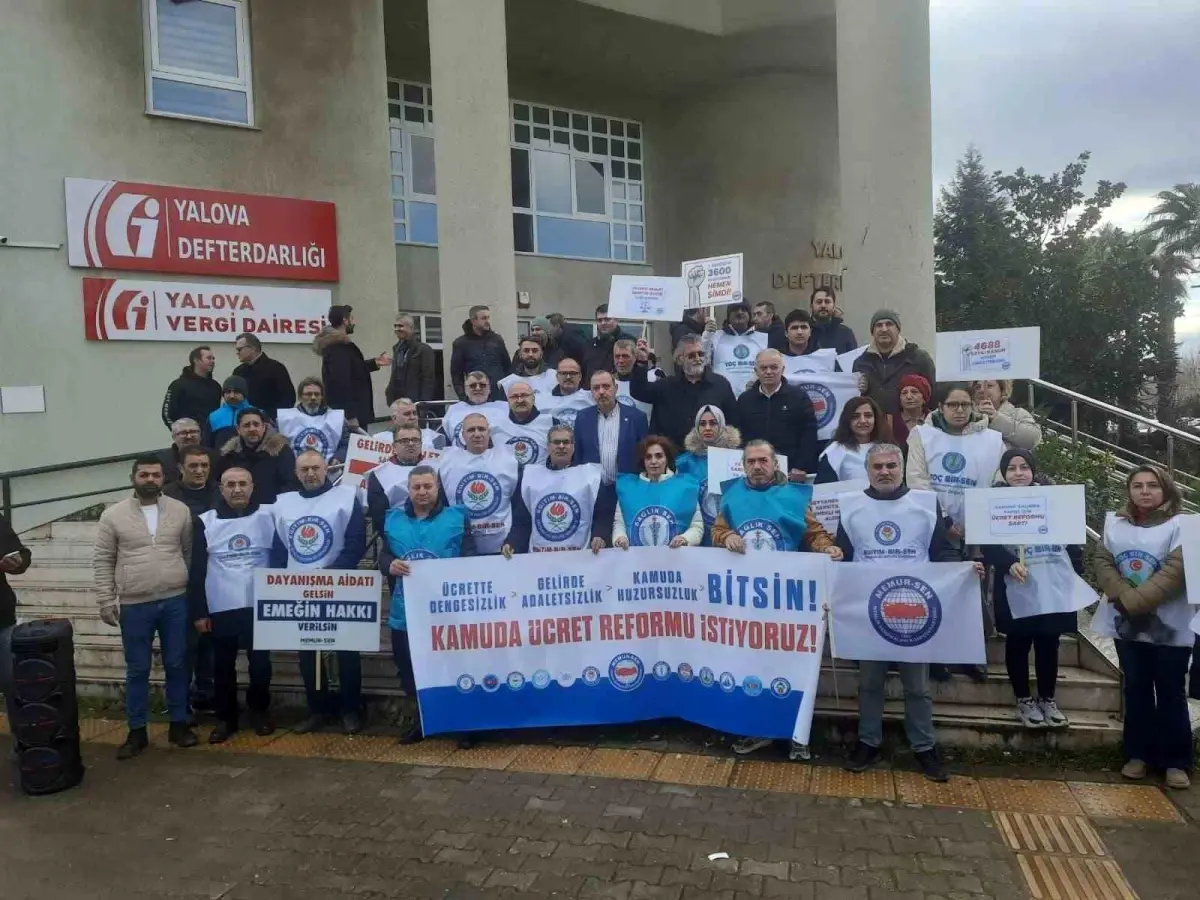 Yalova’da Memur-Sen Eylemi: Kamu Görevlileri Ücret Dengesizliğine Sessiz Kalmadı