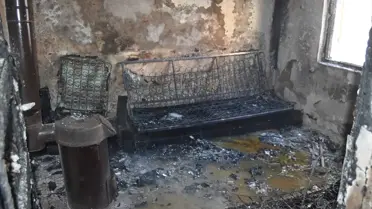 Yangın söndürülürken itfaiye