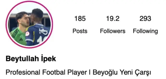 Maç sonrası Beytullah İpek’in profil fotoğrafı