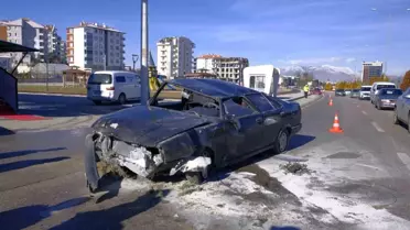Karaman’da Cep Telefonu Kullanırken Takla Atan Araçtan Şanslı Sürücü Kurtuldu