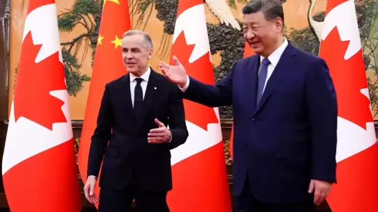 Kanada Başbakanı Carney ve Xi Jinping'in görüşme anı
