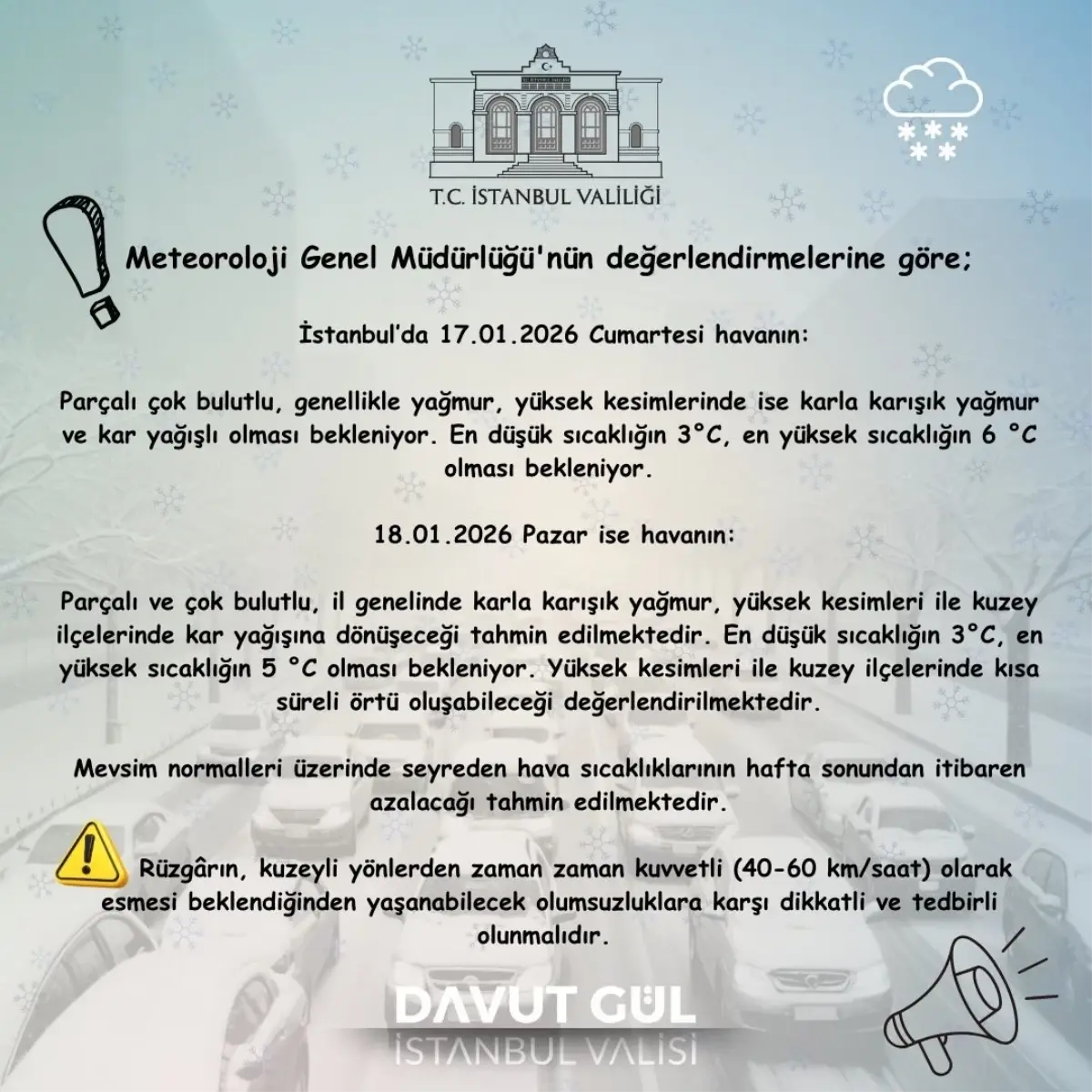 İstanbul’da Kış Koşulları Uyarısı: Karla Karışık Yağmur Bekleniyor