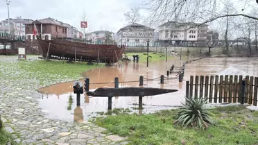 Bartın Irmağı'nda sel görüntüsü