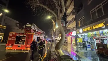 Yangın sonrası iş yerindeki hasar görüntüsü