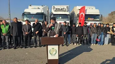 Yardım tırlarının yola çıkışı