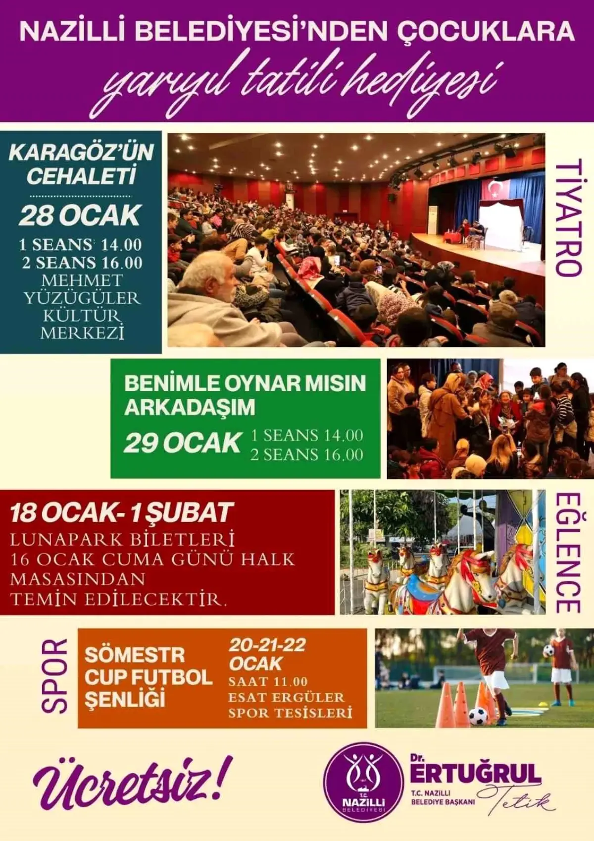 Nazilli Belediyesi’nden Yarıyıl Tatiline Renkli ve Ücretsiz Etkinlikler