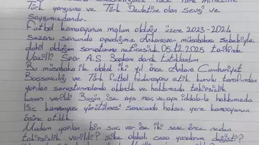 Mektupta yer alan imza ve tarih