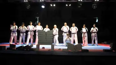 Kyokushin Karate müsabakasından bir an