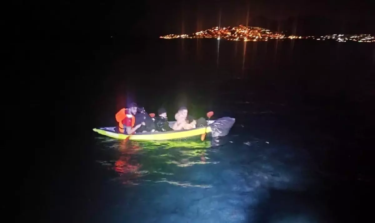 Bodrum Sahil Güvenliği, Yunan Adalarına Geçmeye Çalışan 4 Göçmeni Yakaladı