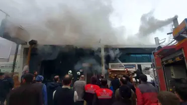 Yangın sonrası fabrikadan çekilen görüntü