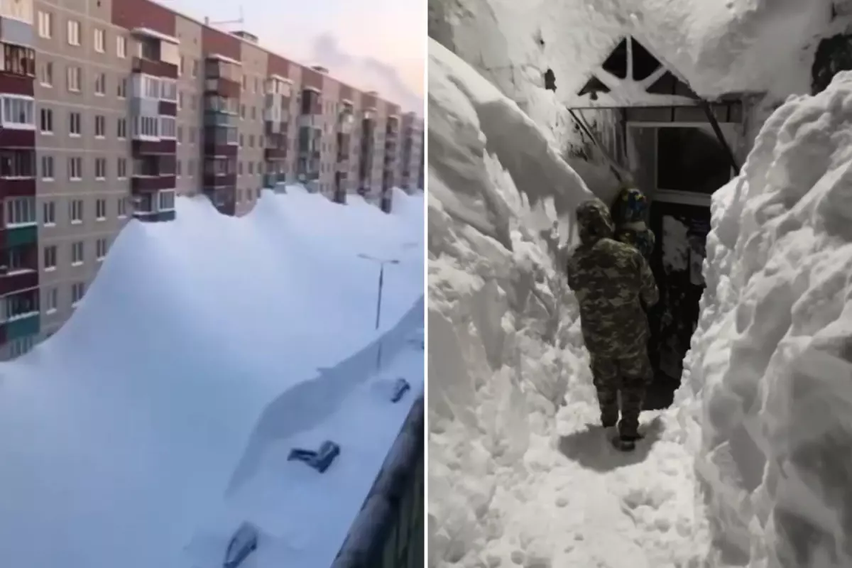 Kamçatka’da Kış Felaketi: 4 Katlı Kar Duvarları Şehri Durdurdu