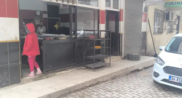 Kedi fareyi tezgah üzerinde tutuyor