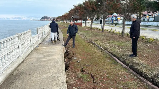 İstinat duvarındaki büyük çatlak