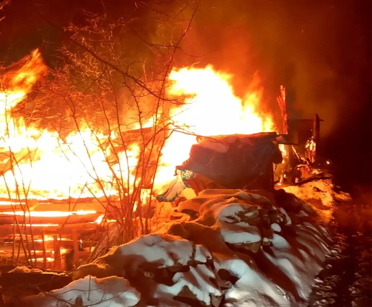 Ünye'de Ahşap Ev ve Samanlıkta Çıkan Yangın Kontrol Altına Alındı