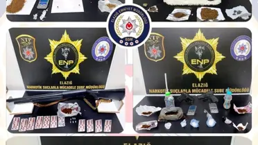 Elazığ’da Geniş Çaplı Uyuşturucu ve Silah Operasyonu Sonucu 17 Şüpheli Tutuklandı