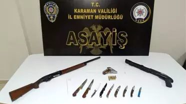 Karaman’da Dev Uyuşturucu ve Silah Operasyonu: 5.307 Hap ve Çeşitli Silah Ele Geçirildi