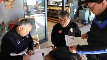 Denetim sırasında Zabıta memuru