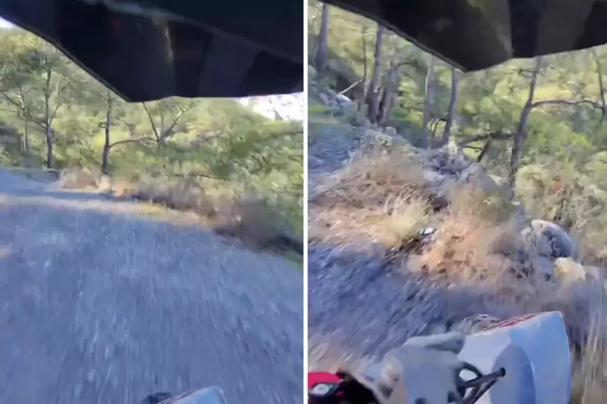 Motorcu Uçuruma Yuvarlandı: Kask Kamerasında 'Yapma!' Çığlığı
