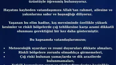 Kurtarma ekiplerinin çığ bölgesindeki çalışması