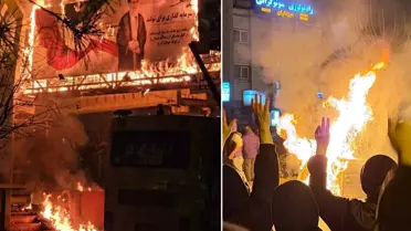 İran sokaklarında gösteri görüntüsü