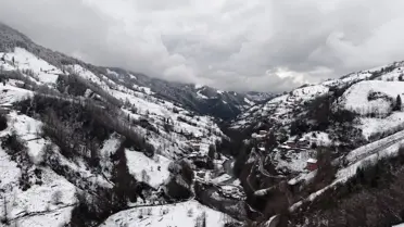 Tunca Vadisi'nden havadan kar manzarası