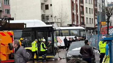 İETT otobüsünün otoparka çarptığı an