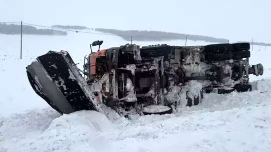 Kar küreme aracının kaza anı