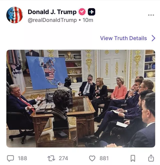 Trump'ın Grönland'a ABD bayrağı diktiği an