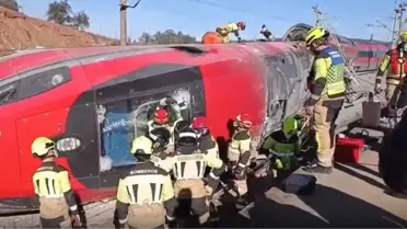 Kazanın olduğu bölgede hasar görmüş tren