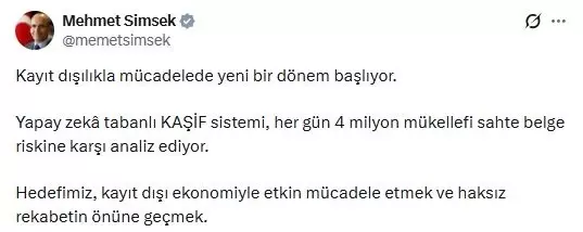 Bakan Şimşek KAŞİF sistemiyle ilgili açıklama yapıyor