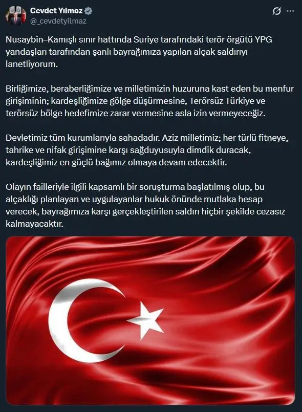 Yılmaz'ın bayrağa yönelik açıklaması