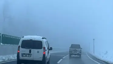 Bolu Dağı sisli yol fotoğrafı