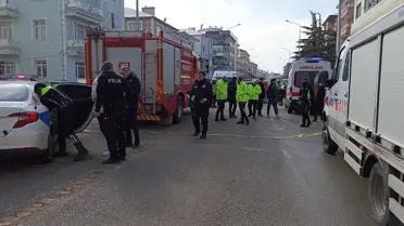 Kaza yerindeki araçların görüntüsü