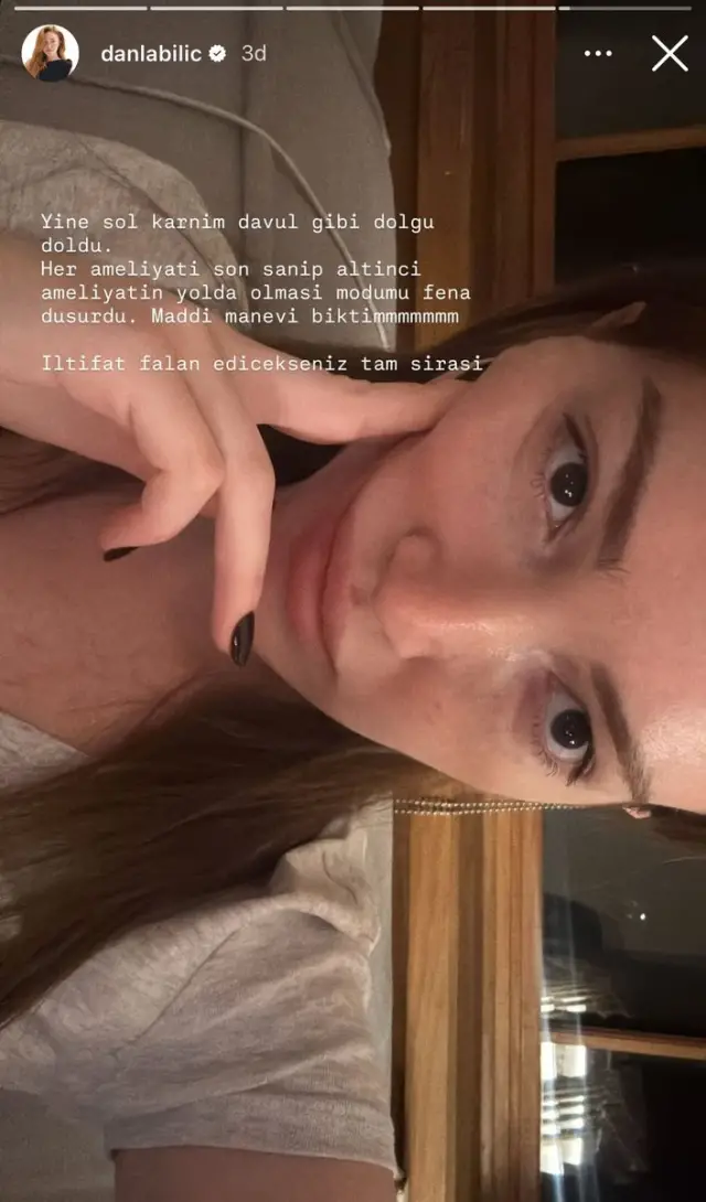 Ameliyat sonrası Danla Bilic