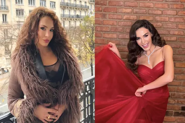 Stüdyo setinde Ebru Şahin