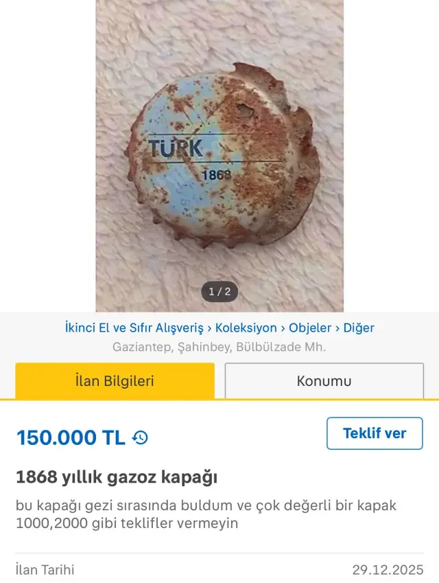 Gazoz kapağının detaylı fotoğrafı