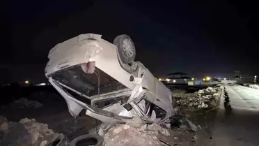 Aksaray’da Takla Atan Otomobilde 3 Kişi Yaralandı