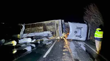 Kaza sonrası tır fotoğrafı