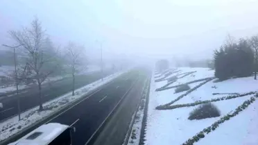 Düzce'de Sis ve Düşen Sıcaklık Sürücüleri Zor Duruma Soktu