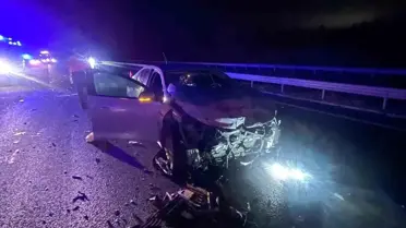 Kırklareli otoyol kazası araç çarpışması