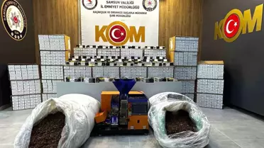 Ele geçirilen makaron ve tütün paketleri