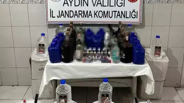 Jandarma ekibi sahte alkolü inceliyor