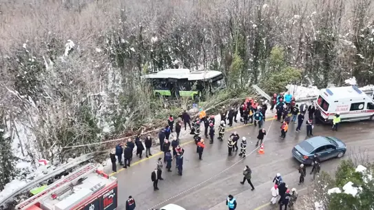 Kartepe otobüs kazası sonrası hasar