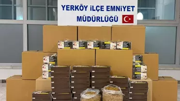 Yerköy'de Büyük Kaçakçılık Operasyonu: 190 Bin Makaron ve 9 Kilo Tütün Ele Geçirildi