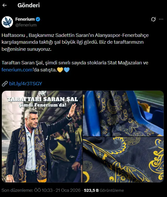 Şalın detaylı görünümü